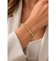 XUPING 14K GOLD RENK ZİRKON TAŞLI ÇİVİ MODEL BİLEKLİK 17+2CM ACR9704