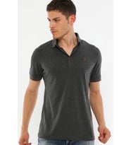 T8586 DEWBERRY ERKEK POLO YAKA T-SHIRT-ANTRASİT