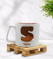BK Gift Kişiye Özel Çikolata Harf Tasarımlı Middle Beyaz Kupa Bardak Model 2