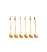 Şık 6'lı Gold Paslanmaz Çelik Tatlı Kaşığı Seti, 15 cm