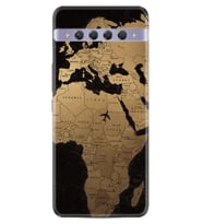 TCL 10 Plus Kılıf Silikon Desen Map Planet 1656