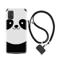 Samsung a71 A72 A73 A7 A9 2018 C7 C9 Kılıf Boyun Askılı Silikon Sevimli Panda 1794