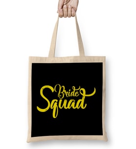 Bride Squad Cute Bachelorette Wedding Group Party Bez Çanta Uzun Saplı