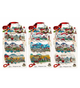 İstanbul Temalı Silikon Buzdolapı Süsü Magnet 3'lü Set Alk5811