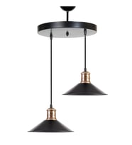 Rys Retro Metal Siyah 2 Li Dekoratif Rustik Sarkıt Avize Çap :30 cm