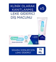 Clinomyn Smokers Sigara Içenler Için Diş Beyazlatan Leke Giderici Diş Macunu 5X75 ml