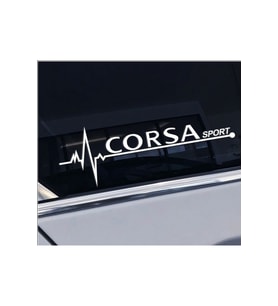 Opel Corsa Nabız Kalp Atışı Ritim Sticker 2 Adet Beyaz 18*6 Cm