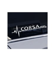 Opel Corsa Nabız Kalp Atışı Ritim Sticker 2 Adet Beyaz 18*6 Cm