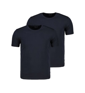 İKİLİ SET T8569 DEWBERRY BİSİKLET YAKA ERKEK T-SHIRT-KOYU LACİVERT - KOYU LACİVERT (Karışık)