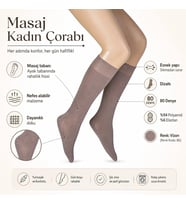 Giyim Kadın 4'lü Set Anne Masaj Tabanlı Dizaltı Çorap 80 Denye Esnek Rahat Günlük Kullanım