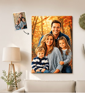 Kişiye Özel Fotoğraftan Karikatür Kanvas Tablo