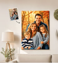 Kişiye Özel Fotoğraftan Karikatür Kanvas Tablo