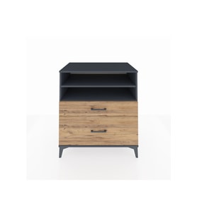 Kronos Şifonyer 2 Raflı 2 Çekmeceli 88x59x96 Antrasit-Çam