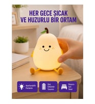 Mey İthalat® USB Şarjlı Armut Gece Lambası Dokunmatik Renk Değişimli