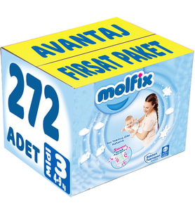 Molfix Bebek Bezi 3 Beden 4-9 KG Midi 272 Adet Avantaj Fırsat Pk