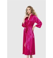 Arias Closet Vişne Uzun Saten Sabahlık