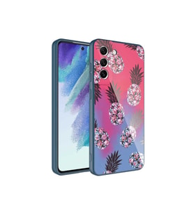 Samsung Galaxy S21 FE Uyumlu Kılıf Kamera Korumalı Desenli Sert Silikon Zore Epoksi Kapak (Model 3)