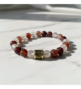 Orijinal Ateş Kuvars (Fire Quartz) Doğal Taş Bileklik