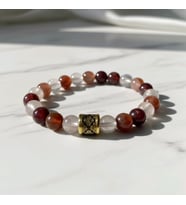 Orijinal Ateş Kuvars (Fire Quartz) Doğal Taş Bileklik