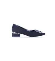Moda Ayakkabı 855 Syh-Krem Kadın 3Cm Topuklu Ayakkabı (Siyah)