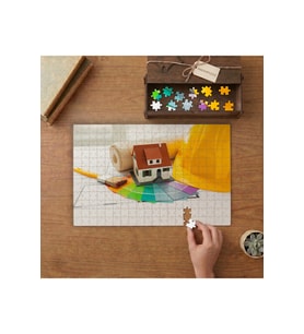 Maket Ev- Renk Seçimi - Mimarlık Tasarımı 240 parça Ahşap Puzzle Ahşap Kutuda MP02104