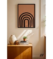 Turuncu Kemer Minimal, Siyah Çerçeveli Duvar Tablosu - Modern Ev Dekorasyonu