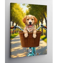 Kanvas Tablo Sepetteki Yavru Köpek