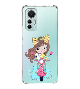 Xiaomi Mi 12 Lite Uyumlu Köşe Korumalı Antişok Kapak Vespagirl Tasarımlı Şeffaf Silikon Kılıf