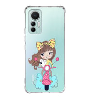 Xiaomi Mi 12 Lite Uyumlu Köşe Korumalı Antişok Kapak Vespagirl Tasarımlı Şeffaf Silikon Kılıf
