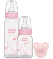 Bebsi Biberon ve Emzik Seti PP Pembe (250ML+ 125ML+ Emzik)