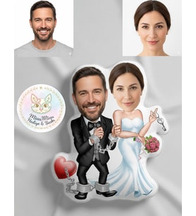 Kişiye Özel Gelin Damat Şekilli Maskot Yastık 4