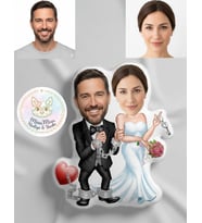 Kişiye Özel Gelin Damat Şekilli Maskot Yastık 4
