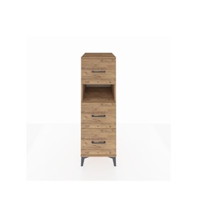 Kronos Dolap Tek Raflı 3 Çekmeceli 44x59x134 Çam-Çam