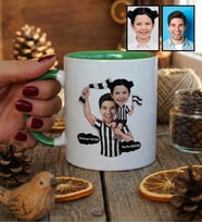 Kişiye Özel Karikatürlü Siyah Beyaz Taraftar Baba Kız Kupa Bardak Babalar Günü Hediyesi