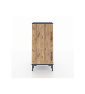 Arges Komodin 3 Raflı 2 Kapaklı 44x30x96 Antrasit-Çam
