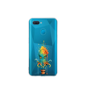 Oppo A5S ile uyumlu Splash ahtapot tasarımlı şeffaf silikon kılıf