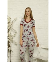 Nefes Alan Terletmeyen Kadın Pijama Takımı 5059 (Kırmızı)