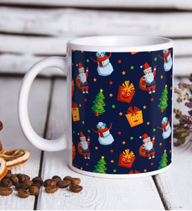 BK Gift Yılbaşı Tasarımlı Beyaz Kupa Bardak-12