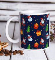 BK Gift Yılbaşı Tasarımlı Beyaz Kupa Bardak-12