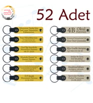 Sarı & Sütlü Kahve, 52’li Set, Kişiselleştirilebilir Deri Hatıra, Doğum Günü Partilerine Küçük Katkı