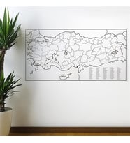 OLLEVRA Yazılabilir Türkiye Haritası Manyetik Duvar Stickerı 110 x 56 cm