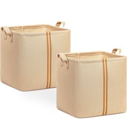 2'li Çocuk Odası Jüt Keten Kumaş Sepet Set 30 x 30 x 30 cm