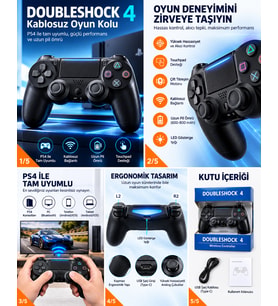 Doubleshock Ps 4 Kablosuz Joystick Tablet Telefon Pc Uyumlu Titreşimli Oyun Kolu 1 Adet