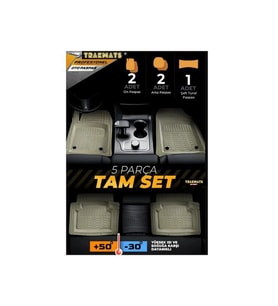 BMW 5 SERİSİ E39 SEDAN 1995 - 2003 KESİLEBİLİR PRO-MATS YUMUŞAK OTO PASPAS BEJ