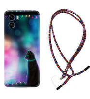 Vivo Y15S Y32 Y33S Y51 Y53S Kılıf Boyun Asklı Rasta Silikon Window Cat 1787