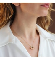 Aşk ve Şans Yoncası Zirkon Taşlı Gold Kaplama Gümüş Kolye