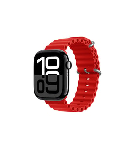 Apple Watch 44mm Uyumlu Kordon Ocean Silikon Yumuşak Esnek Metal Tokalı Zore KRD-75 Kayış