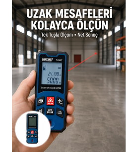 Profesyonel Lazer Metre Hassas Ölçüm Ve Dijital Ekran Yeni Nesil