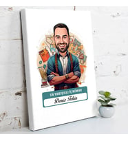 Kişiye Özel Hediye Karikatürlü En Yakışıklı İç Mimar Kanvas Tablo