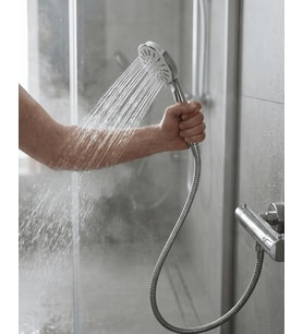 Spiral Hortumlu 4 Kademeli Krem El Duşu Başlığı Banyo Duş Seti